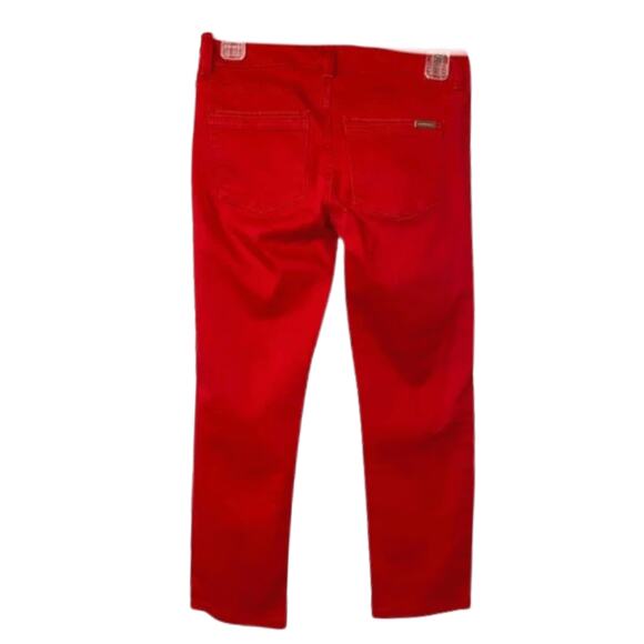 White House Black Market Womens Slim Crop Red Jeans sz 00 - Picture 4 of 7